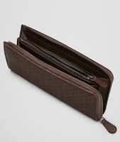 Bottega Veneta® Portemonnaie mit Zip aus Nappaleder Intrecciato Ebano Bottega Veneta® Portemonnaie mit Zip aus Nappaleder Intrecciato Ebano