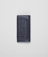 Bottega Veneta® Continental Portemonnaie aus gewaschenem Lammfell Intrecciato Prusse Bottega Veneta® Continental Portemonnaie aus gewaschenem Lammfell Intrecciato Prusse