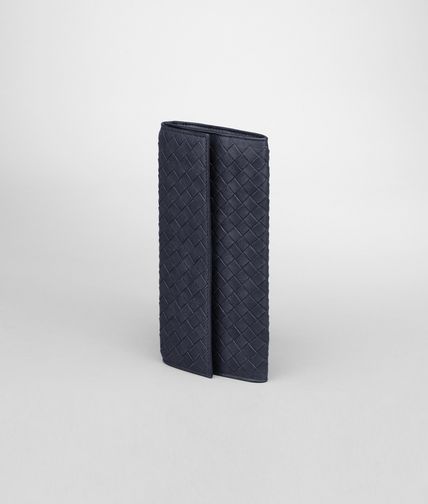 BOTTEGA VENETA - Prusse Intrecciato Washed Lambskin Continental Wallet