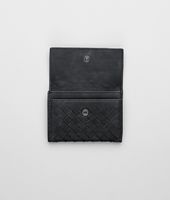 Bottega Veneta® Nero Intrecciato Washed Lambskin Card Case Bottega Veneta® Nero Intrecciato Washed Lambskin Card Case