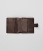 Bottega Veneta® Ebano Intrecciato Nappa French Flap Mini Wallet Bottega Veneta® Ebano Intrecciato Nappa French Flap Mini Wallet