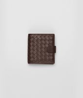 Bottega Veneta® Ebano Intrecciato Nappa French Flap Mini Wallet Bottega Veneta® Ebano Intrecciato Nappa French Flap Mini Wallet