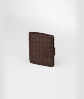 Bottega Veneta® Ebano Intrecciato Nappa French Flap Mini Wallet Bottega Veneta® Ebano Intrecciato Nappa French Flap Mini Wallet