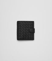 Bottega Veneta® French Flap Mini Portemonnaie aus Nappaleder Intrecciato Nero Bottega Veneta® French Flap Mini Portemonnaie aus Nappaleder Intrecciato Nero