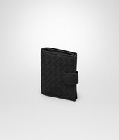 Bottega Veneta® French Flap Mini Portemonnaie aus Nappaleder Intrecciato Nero Bottega Veneta® French Flap Mini Portemonnaie aus Nappaleder Intrecciato Nero