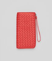 Bottega Veneta® New Red Intrecciato Nappa Zip Wallet Bottega Veneta® New Red Intrecciato Nappa Zip Wallet