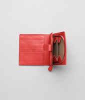 Bottega Veneta® New Red Intrecciato Nappa French Flap Wallet Bottega Veneta® New Red Intrecciato Nappa French Flap Wallet