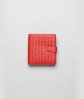 Bottega Veneta® New Red Intrecciato Nappa French Flap Wallet Bottega Veneta® New Red Intrecciato Nappa French Flap Wallet