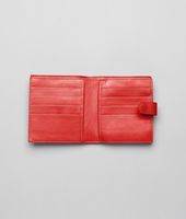 Bottega Veneta® New Red Intrecciato Nappa French Flap Wallet Bottega Veneta® New Red Intrecciato Nappa French Flap Wallet