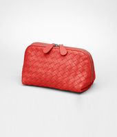 Bottega Veneta® Kosmetiktasche aus Nappaleder Intrecciato New Red Bottega Veneta® Kosmetiktasche aus Nappaleder Intrecciato New Red