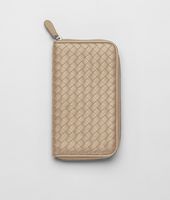 Bottega Veneta® Walnut Intrecciato Nappa Zip Around Wallet Bottega Veneta® Walnut Intrecciato Nappa Zip Around Wallet