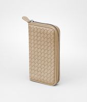 Bottega Veneta® Walnut Intrecciato Nappa Zip Around Wallet Bottega Veneta® Walnut Intrecciato Nappa Zip Around Wallet