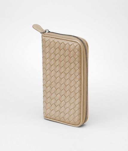 BOTTEGA VENETA - Walnut Intrecciato Nappa Zip Around Wallet