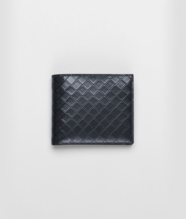 BOTTEGA VENETA Prusse Nero Intreccio Scolpito Spazzolato Wallet Bi-fold Wallet U fp