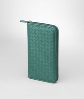 Bottega Veneta® Menthe Intrecciato Washed Lambskin Zip Around Wallet Bottega Veneta® Menthe Intrecciato Washed Lambskin Zip Around Wallet