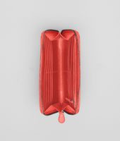 Bottega Veneta® New Red Intrecciato VN Zip Around Wallet Bottega Veneta® New Red Intrecciato VN Zip Around Wallet