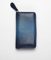 Bottega Veneta® Prusse Électrique Madras Sfumato Zip Around Wallet Bottega Veneta® Prusse Électrique Madras Sfumato Zip Around Wallet