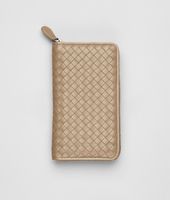 Bottega Veneta® Walnut Intrecciato Nappa Zip Around Wallet Bottega Veneta® Walnut Intrecciato Nappa Zip Around Wallet