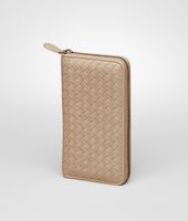 Bottega Veneta® Walnut Intrecciato Nappa Zip Around Wallet Bottega Veneta® Walnut Intrecciato Nappa Zip Around Wallet