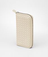 Bottega Veneta® Pearl Intrecciato Nappa Zip Around Wallet Bottega Veneta® Pearl Intrecciato Nappa Zip Around Wallet