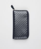 Bottega Veneta® Prusse Nero Intreccio Scolpito Spazzolato Zip Around Wallet Bottega Veneta® Prusse Nero Intreccio Scolpito Spazzolato Zip Around Wallet