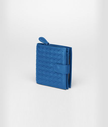BOTTEGA VENETA - French Flap Portemonnaie aus Nappaleder Intrecciato Électrique