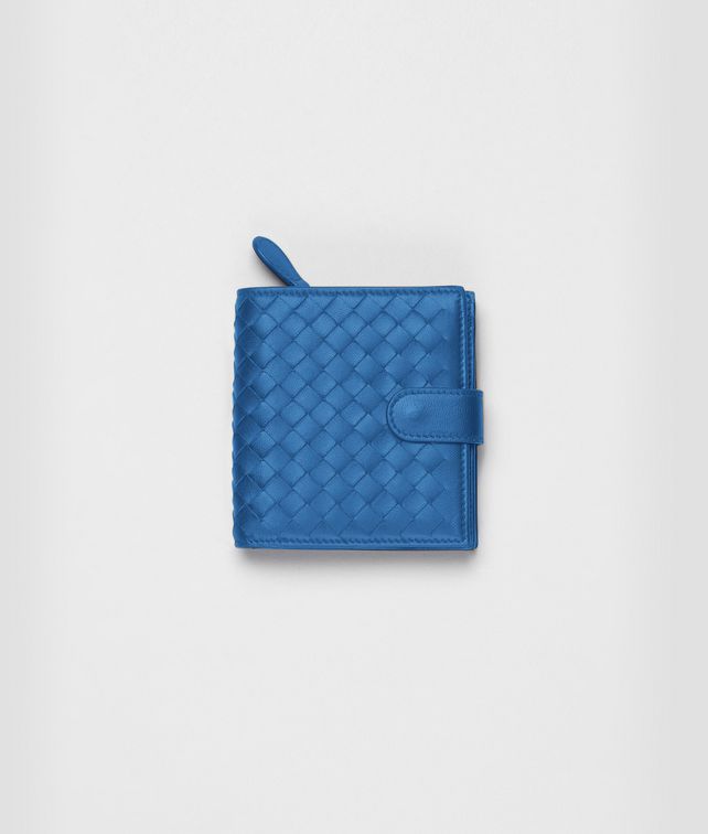 BOTTEGA VENETA Électrique Intrecciato Nappa French Flap Wallet Mini Wallet or Coin Purse D fp