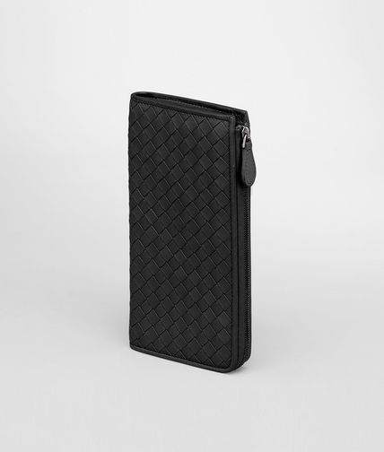 BOTTEGA VENETA - Nero Intrecciato Nappa Zip Wallet