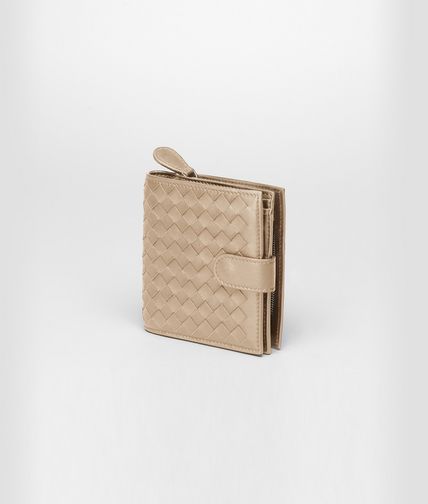 BOTTEGA VENETA - French Flap Portemonnaie aus Nappaleder Intrecciato Walnut