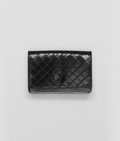 Bottega Veneta® Nero Intreccio Scolpito Spazzolato Card Case Bottega Veneta® Nero Intreccio Scolpito Spazzolato Card Case