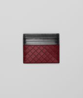 Bottega Veneta® Fraise Nero Intreccio Scolpito Spazzolato Card Case Bottega Veneta® Fraise Nero Intreccio Scolpito Spazzolato Card Case