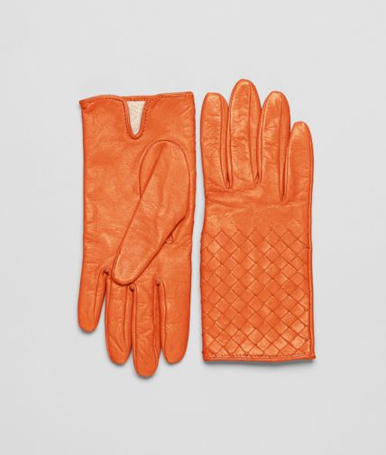 BOTTEGA VENETA - Handschuhe aus weichem Nappaleder Tangerine