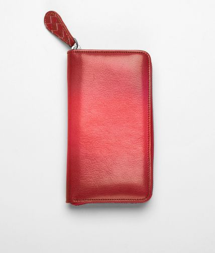 BOTTEGA VENETA - Portemonnaie mit Rundum-Reißverschluss aus Madras Sfumato Fraise New Red