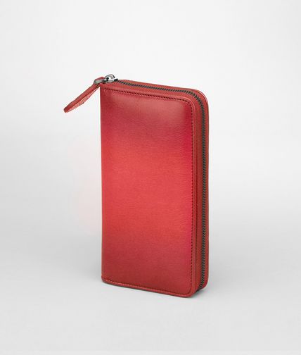 BOTTEGA VENETA - Fraise New Red Madras Sfumato Zip Around Wallet