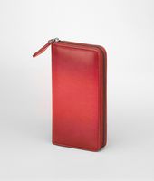 Bottega Veneta® Fraise New Red Madras Sfumato Zip Around Wallet Bottega Veneta® Fraise New Red Madras Sfumato Zip Around Wallet