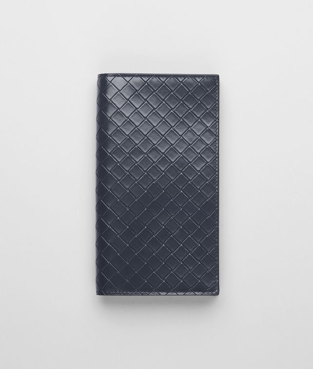 BOTTEGA VENETA Prusse Nero Intreccio Scolpito Spazzolato Continental Wallet Continental Wallet U fp