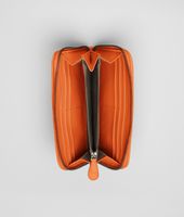 Bottega Veneta® Tangerine Intrecciato Ayers Nappa Zip Around Wallet Bottega Veneta® Tangerine Intrecciato Ayers Nappa Zip Around Wallet