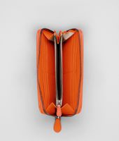 Bottega Veneta® Tangerine Intrecciato Nappa Zip Around Wallet Bottega Veneta® Tangerine Intrecciato Nappa Zip Around Wallet