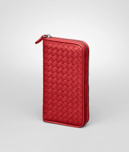 BOTTEGA VENETA - Fraise Intrecciato Nappa Zip Around Wallet