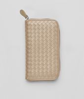 Bottega Veneta® Walnut Intrecciato VN Zip Around Wallet Bottega Veneta® Walnut Intrecciato VN Zip Around Wallet