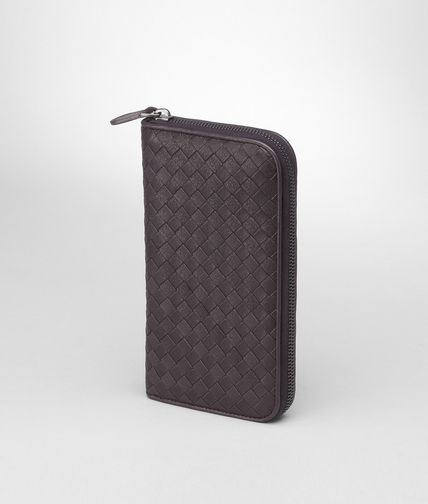 BOTTEGA VENETA - Moro Fraise Intrecciato Washed Vintage Zip Around Wallet