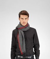 Bottega Veneta® Anthracite Red Cashmere Silk Scarf Bottega Veneta® Anthracite Red Cashmere Silk Scarf