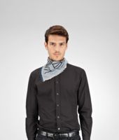Bottega Veneta® Nile Black Cotton Scarf Bottega Veneta® Nile Black Cotton Scarf