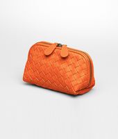 Bottega Veneta® Tangerine Intrecciato Nappa Cosmetic Case Bottega Veneta® Tangerine Intrecciato Nappa Cosmetic Case
