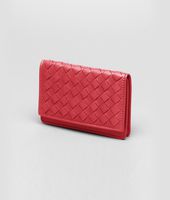 Bottega Veneta® Fraise Intrecciato Nappa Card Case Bottega Veneta® Fraise Intrecciato Nappa Card Case