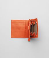 Bottega Veneta® Tangerine Intrecciato Nappa French Flap Wallet Bottega Veneta® Tangerine Intrecciato Nappa French Flap Wallet
