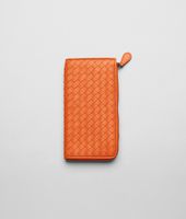 Bottega Veneta® Tangerine Intrecciato Nappa Zip Wallet Bottega Veneta® Tangerine Intrecciato Nappa Zip Wallet