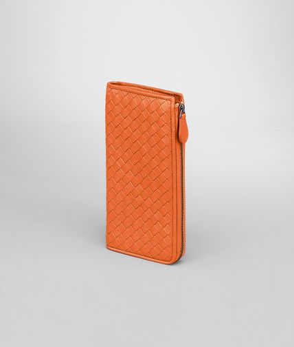 BOTTEGA VENETA - Tangerine Intrecciato Nappa Zip Wallet