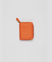 Bottega Veneta® Tangerine Intrecciato Nappa Coin Purse Bottega Veneta® Tangerine Intrecciato Nappa Coin Purse
