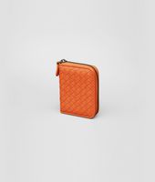 Bottega Veneta® Tangerine Intrecciato Nappa Coin Purse Bottega Veneta® Tangerine Intrecciato Nappa Coin Purse